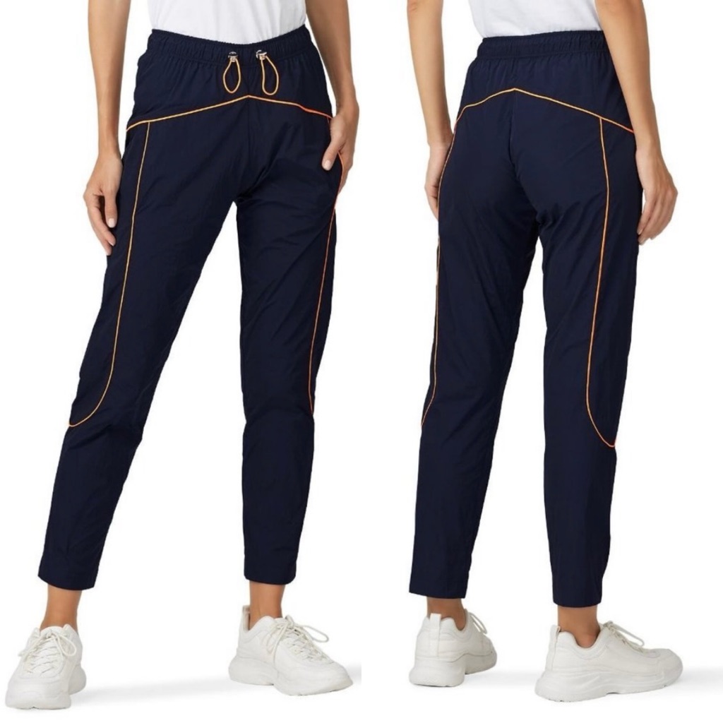 Mira Mikati Navy Track Pants With Orange Trim